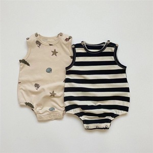 Pelele de Verano 2026 con Estampado de Rayas, Moderno, para Bebés y Niños - Product Image 1
