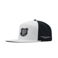 Casquette de sport non structurée à visière plate, 6/7 panneaux, 100% coton Dobby Terry Oxford, imperméable, avec logo brodé personnalisé