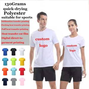 T-shirt vierge 130g pour hommes à petit <span class=keywords><strong>prix</strong></span>, séchage rapide, col rond, pour l'entraînement, vente en gros - Product Image 1