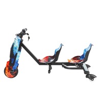 Triciclo Eléctrico de Doble Asiento, 36V 350W, Kart de Derrape de 3 Ruedas para Niños y Padres