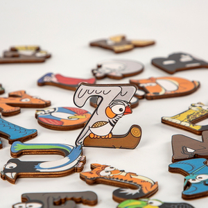 Su misura animale in legno magneti frigo giocattolo educativo Set lettere <span class=keywords><strong>alfabeto</strong></span> ABC Puzzle <span class=keywords><strong>per</strong></span> i bambini tra cui componenti in metallo - Product Image 5
