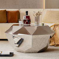 Table basse moderne en forme de diamant en acier inoxydable pour la maison meubles de salon d'hôtel