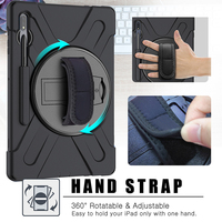 Étui antichoc en silicone rotatif à 360 degrés, étanche à la poussière, avec bandoulière pour tablette Tab S9/S8 Plus 12.4