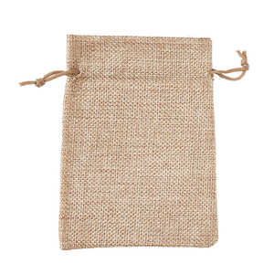 Wholesale Custom Logo Nature Color Jute Pouch Gift Jewelry Packing Storage Hessian Hemp <b>Drawstring</b> <b>Bag</b> with Card - Product Image 5