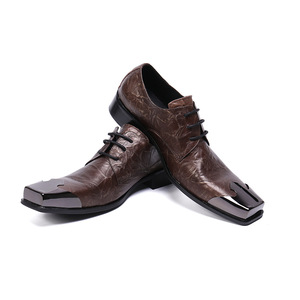 NA009 <strong>Men's</strong> Handmade Leather Oxfords <strong>s</strong> Black Casual Flats Metal Lace <strong>Espadrilles</strong> Customized Wedding Slip-On Boots Solid - Product Image 4