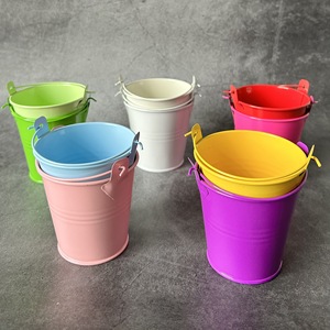 Petit seau en fer <span class=keywords><strong>de</strong></span> style campagnard, couleur bonbon, pour <span class=keywords><strong>la</strong></span> décoration <span class=keywords><strong>de</strong></span> <span class=keywords><strong>la</strong></span> maison. Le pot a une ouverture <span class=keywords><strong>de</strong></span> 7 cm. - Product Image 2