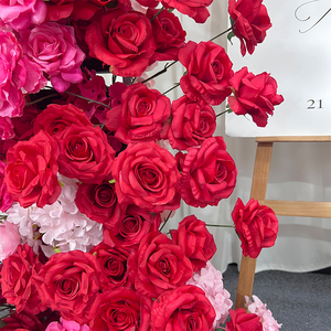 <span class=keywords><strong>Arco</strong></span> di Fiori Artificiali Vintage con Rose Rosse e Ortensie Rosa, Perfetto per Decorazioni di Fidanzamento - Product Image 4