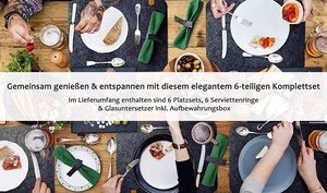 Set de napperons en feutre antidérapant, lavable, avec sous-verres, boîte et anneaux de serviette de table, 10 pièces - Product Image 6