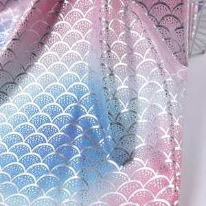 New Pattern Holographic Silver Line Floral Tulle Fabric Very Light Glittering Foil Print Knitted Fabric For Wedding Party-dress