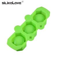SILIKOLOVE Moule en silicone 3 trous circulaire géométrique polygonal pour pot de fleurs en béton, vase, cactus, bougie d'aromathérapie DIY
