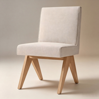 Chaise d'appoint de salle à manger en 2 pièces, pieds en bois robustes et durables, dossier rembourré en tissu, chaises de salle à manger pour appartements de petite taille
