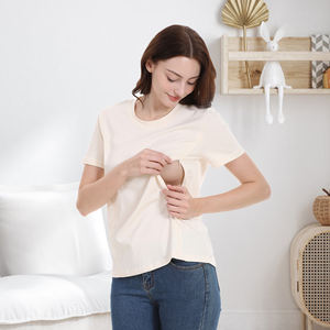 Novedad de verano, ropa de <span class=keywords><strong>lactancia</strong></span>, ropa de enfermería, <span class=keywords><strong>camiseta</strong></span> informal de <span class=keywords><strong>lactancia</strong></span> de manga corta para maternidad - Product Image 3