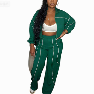 Completo Set Due Pezzi Donna 2026 Nuovo con Fiocco Ampio e Giacca Sportiva, Tuta con Blocchi di Colore Stile Streetwear per Tutte le <span class=keywords><strong>Stagioni</strong></span>, Abbigliamento Casual - Product Image 4
