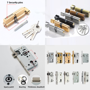 Cerradura de Alta Seguridad para Puerta, Cilindro de Latón de 70 mm, Cerrojo Exterior, Juego de Manijas con Cerradura Interior para Puerta Interior - Product Image 1
