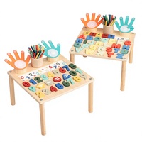 Table d'activités en bois pour enfants, table de jeu préscolaire pour enfants, jouets de manipulation mathématique, table d'activités Montessori pour tout-petits
