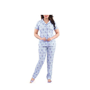 Conjunto de pijama de algodón orgánico 100% con Conjunto de pijama de salón con estampado personalizado, pijama de algodón para mujer, ropa de dormir para mujer de Bangladesh - Product Image 2