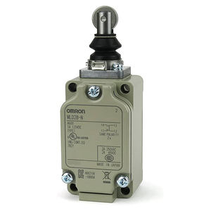 Interrupteur de fin de course à deux circuits Omron WLD28-LD-N avec indicateur LED, plongeur à rouleau supérieur étanche, IP67, 10A 125V AC, bornes à vis - Product Image 1