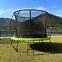 Trampoline rectangulaire Zoshine avec lumières LED, panier de basket et filet de sécurité, cadre en mousse homologué ASTM pour utilisation en extérieur par les enfants