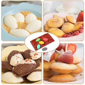Silicone khuôn mẫu 9 Sâu răng vỏ hình khuôn mẫu cho bánh công cụ để làm Madeleine Bánh quy sô cô la kẹo bánh <span class=keywords><strong>Pudding</strong></span> - Product Image 6