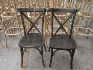Silla de Hotel Clásica con Respaldo en X, Silla de Comedor Apilable con Asiento de Ratán para Banquetes, Bodas, Restaurantes, Eventos, Mobiliario para Hostelería - Product Image 6