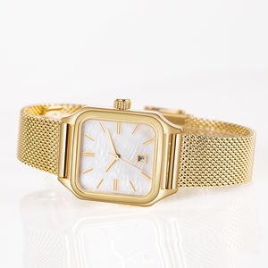 사용자 정의 여성의 럭셔리 스테인레스 스틸 시계 광장 실버 패션 3ATM 방수 석영 운동 매일 사용을위한 간단한 스타일 - Product Image 5