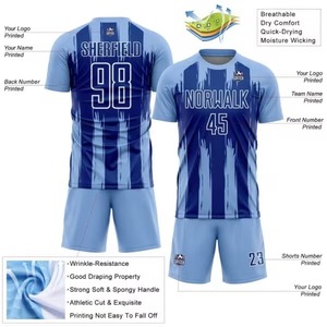 Des ensembles de t-shirts et de maillots de football sont disponibles pour la personnalisation dans notre usine de vêtements.F10 - Product Image 4