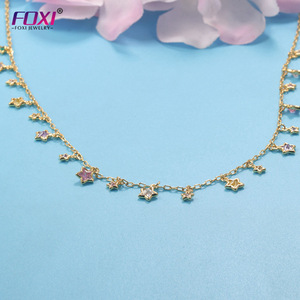 <span class=keywords><strong>Collana</strong></span> a catena sottile Foxi Jewelry in offerta con ciondolo a stella, <span class=keywords><strong>collana</strong></span> a catena sottile a strati per donna - Product Image 3