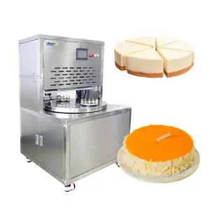 Commerciële Volautomatische Hoge Snelheid Dubbele Ronde Cake Pizza Pie Kaas Ultrasone Snijmachine