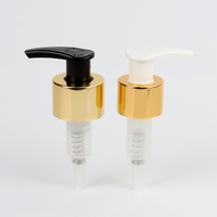 Pompe de distributeur de lotion en gros de bouchon en plastique d'aluminium de luxe 24 couvercles noirs d'or de 410