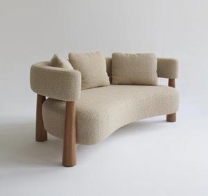 Designer moderno Teddy Fur Sofá Set para Home Office Hotel Aço inoxidável Cama Espuma Padding Villa Apartamento Sala de estar Móveis - Product Image 3