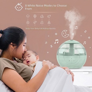 Humidificateur d'air ultrasonique sphérique 3 en 1 pour chambre de bébé avec musique apaisante et veilleuse 7 couleurs - Product Image 3
