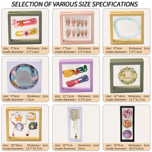 Biểu Tượng Tùy Chỉnh Rõ Ràng Pe Phim Vòng Vòng Cổ Bông Tai Quà Tặng Lưu Trữ Trường Hợp Nhựa 3D Nổi Khung Đồ Trang Sức Hiển Thị Hộp Bao Bì - Product Image 5