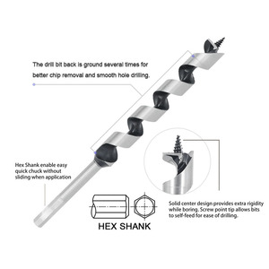 Wholesale Hex Shank <strong>Auger</strong> Drill <strong>Bit</strong> 16*460mm for Wood Deep Smooth Clean Hole Drilling - Product Image 3
