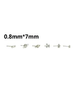 6 pièces Piercings de nez en acier inoxydable 316L avec pierre AB, bijoux de piercing pour femmes et hommes, hypoallergéniques