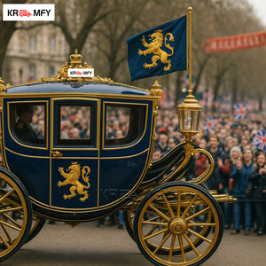 Mural Escultórico de Doble Fila, Dorado, de Lujo, con Carruaje de Caballos para Boda Real, Eléctrico, de Fabricante - Product Image 6