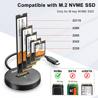 Station d'accueil SSD NVMe sans outil USB-C plastique externe 10Gbps M Key PCIe SSD 2230/2242/2280/22110 Boîtier HDD