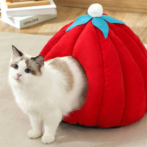 Cama para Gatos Pumpkin Cat Nest, Lujo Sostenible, Semi-Cerrada, Cómoda para Gatitos, Uso en las Cuatro Estaciones, Desmontable - Product Image 3