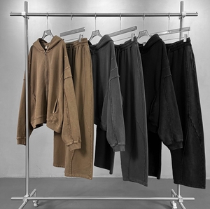 <span class=keywords><strong>Felpa</strong></span> <span class=keywords><strong>con</strong></span> <span class=keywords><strong>cappuccio</strong></span> oversize da uomo 2025 personalizzata, lavaggio acido, tinta unita, 100% cotone, alta qualità, pesante, <span class=keywords><strong>con</strong></span> <span class=keywords><strong>zip</strong></span>, taglio squadrato, design di alta moda - Product Image 6