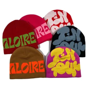 OEM low MOQ vendita calda adulti di alta qualità unisex colorato caldo inverno lavorato a maglia aprire berretti sportivi produttori di cappelli beanie personalizzati