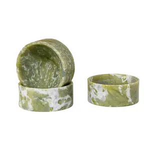 Faith Stone High Quality Green Marble Candle Holder Candlestick Holder Luxury Home Decoration