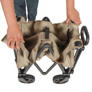 Carrito de Camping Plegable, Plegado sin Esfuerzo, Marco de Acero Ligero, Mango Ajustable, Portátil, para Viajes, Pesca, Jardín, Almacenamiento - Product Image 2