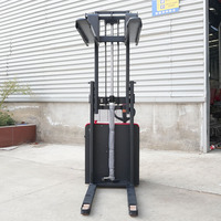 Chariot élévateur à palettes double portable Tienu 1,5 tonne, mini chariot élévateur électrique à mât télescopique pour levage de palettes