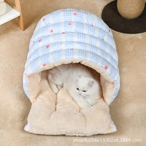2025 New Style Winter Enclosed Thickened Cat <b>Bed</b>, Dog <b>Bed</b>, Winter Warm Cat House, Warm Sleeping Bag <b>Bed</b> for Cats During Winter - Product Image 4