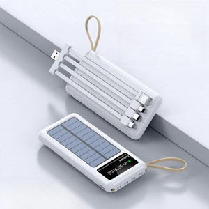 Bancos de Energía Solares de <span class=keywords><strong>1</strong></span>/20000 mAh en Oferta, Carga Rápida, Cable 4 en <span class=keywords><strong>1</strong></span>, Puertos de Entrada y Salida Dobles, Gran Capacidad - Product Image 5