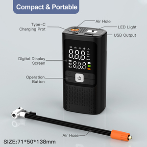 Gonfleur de pneu numérique <span class=keywords><strong>pas</strong></span> <span class=keywords><strong>cher</strong></span> 17mm cylindre 150psi 3600mAh capacité de la batterie avec moniteur de pression des pneus - Product Image 5