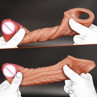 Extensor de Pene Reutilizable de Silicona Suave para Hombre, Talla L, Impermeable, LM-D823