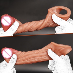 Manchon d'extension réutilisable en silicone souple pour homme, <span class=keywords><strong>taille</strong></span> L, étanche, LM-D823 - Product Image 5