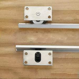 Roulettes de porte coulissante en acier inoxydable 338 pour rails de placard et armoire, anti-rouille, design minimaliste - Product Image 1