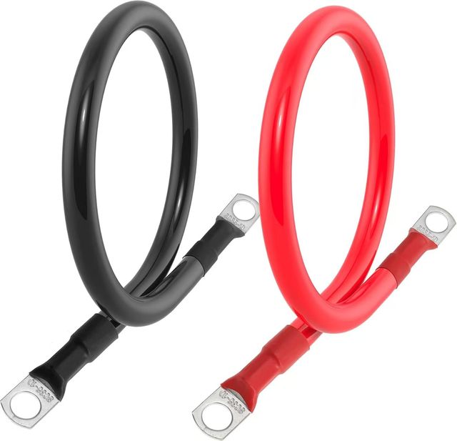 Wire 2 AWG 2-Gauge 20 Inches with 2 Hot Melt Adhesives Pure Copper Perfect Connection for Auto Negative Battery Terminal Cable
