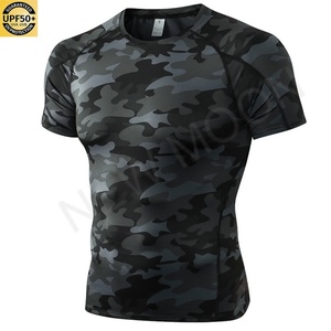 T-shirt de sport camouflage respirant et à séchage rapide personnalisé pour hommes, t-shirt de fitness respirant et absorbant la transpiration, coupe ajustée - Product Image 1
